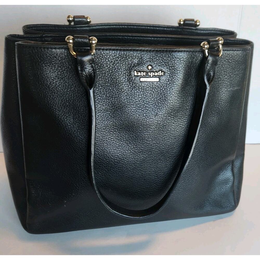 Kate Spade NY Lombard Street Neve French Black Pebble Leather Lg Tote PXRU7613